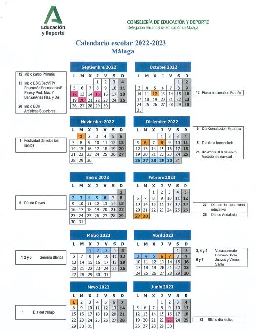 Tierras Altas Para Ver Cáustico Calendario Escolar De Málaga Parrilla