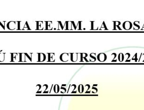 MENÚ COMIDA CELEBRACIÓN FIN DE CURSO 2024/2025