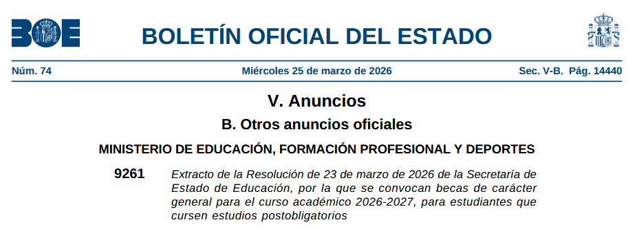 Becas MEC 2025/2026. Solicitud y tramitación.